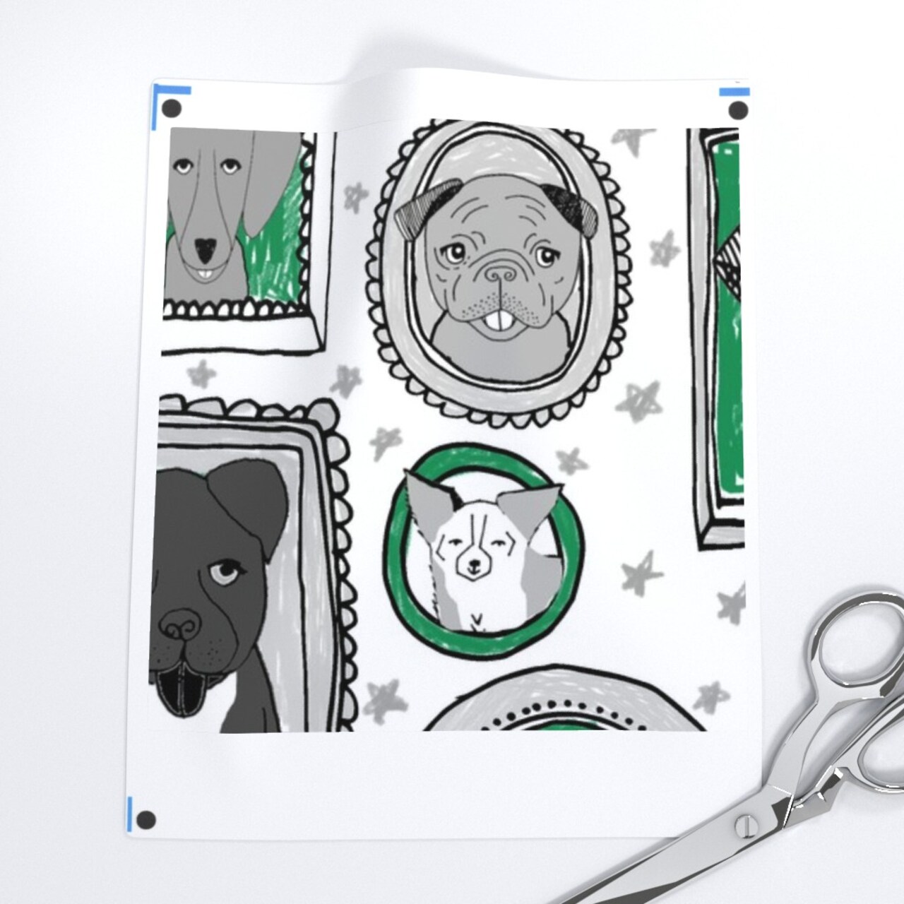 Dog Portraits Extra Large Cute Dog Breeds Puppy Pet Lover Dog Mom Custom Pre-pasted Wallpaper by Spoonflower Pre-Pasted Wallpaper 2FT Wide